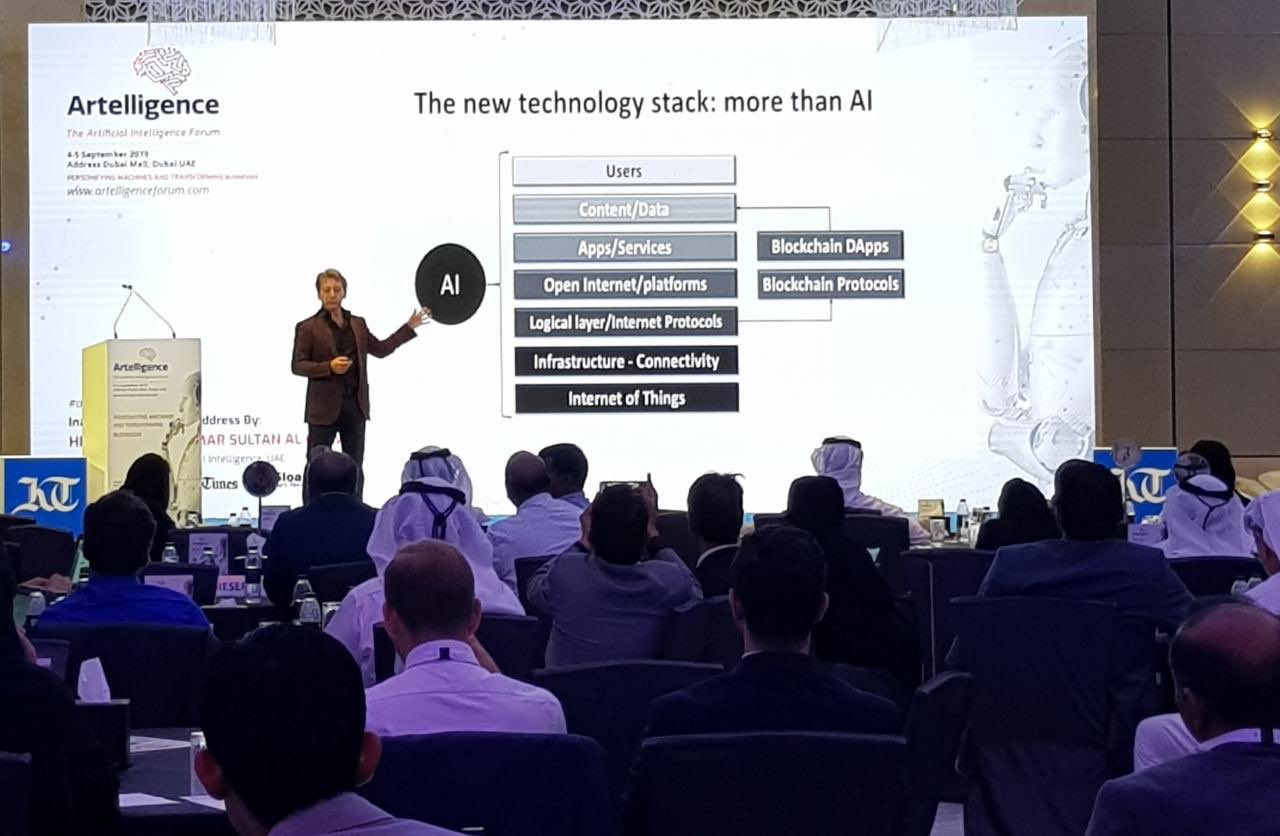 Andrea Renda presenting the technology stack beyond AI